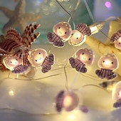 abordables Tiras de Luces LED-Luces de cadena de alambre de cobre LED en forma de pulpo estrella de mar cangrejo guirnalda de luces 2m 20LED a pilas decoración para fiestas de bodas y vacaciones en interiores y exteriores tema