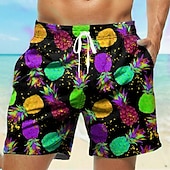  Pánské Ananas Pánské plavky Surfovací šortky Plavky pánské Středně vysoký pas Havajské Na běžné nošení Dovolená Plážové Šňůrky s podšívkou ze síťoviny Elastický pas Návrhář Oblečení