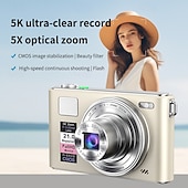 halpa Digitaalikamera-Uusi 4k fhd -digikamera 64 gigatavun muistikortilla vuodelta 2025, kompakti, pieni ja edullinen ladattava valokuvauskamera, 64 megapikselin automaattitarkennuskamera, erittäin sopiva aloitteleville