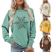 halpa Huppari &amp; Collegepaita-joulu Naisten Pusero Vapaa-ajan topit Pitkähihainen Topit Urheilu- ja treenivaatteet Kuvitettu Puuvilla Pehmeä Juhla Loma Urheiluasut Urheiluvaatteet Musta Valkoinen Keltainen