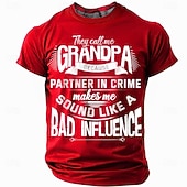  Ανδρικό Μπλουζάκι Παππούς Σύντροφος Στην Εγκληματικότητα Κακή Επιρροή Αστείο Μπλουζάκι Με Σύντομο Μανίκι