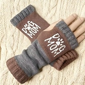 cheap Handschoenen-Women's 1 Pair Fingerless / Knitted Gloves Streetwear / Outdoor Gloves - Print Print