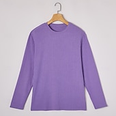 herr t-shirt med smal passform ribbad stickad t-shirt långärmad rund hals vår höst alla årstider enfärgad texturerad stickning modedesigner grundläggande stickning semester gata casual svart vit blå billiga Ribbstickad T-shirt-herr t-shirt med smal passform ribbad stickad t-shirt långärmad rund hals vår höst alla årstider enfärgad texturerad stickning modedesigner grundläggande stickning semester gata casual svart vit blå