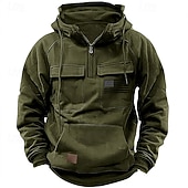 billiga 3d hoodies för män-Herr Huvtröja Huvtröja med dragkedja i Quarter Svart Rodnande Rosa Vin Blå Grön Huva Landsflagga Snörning Ficka Sport &amp; Utomhus Dagligen Helgdag Streetwear Grundläggande Ledigt Vår Höst Kläder Pull