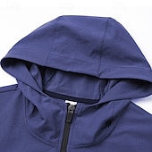 tanie Kurtki biegowe-Męskie Kolorowy blok Kurtka sportowa Jesień / Zima Kaptur Długi rękaw Athleisure Ochrona przed słońcem Lekki Siłownia Piesze wycieczki Bieganie Trening Joga Czarny Niebieski Ciemnoniebieski Odzie