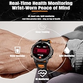 رخيصةأون ساعات ذكية-ساعة ذكية 2025 بنظام تحديد المواقع العالمي (GPS) بشاشة 1.46 بوصة مزودة ببوصلة ومصباح يدوي وبلوتوث ومكالمات وبطارية 580 مللي أمبير في الساعة ومقاومة للماء وتتبع اللياقة البدنية وساعة رياضية ذكية