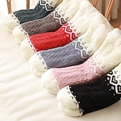 זול נעלי בית-גרבי חורף לנשים, גרביים חמות ורכות, נגד החלקה, לנעלי בית, לשינה בבית או לשימוש לאחר לידה