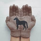 levne rukavice-Dámské 1 pár Špičky prstů / Zimní rukavice / Pletené rukavice Šik ven / Venkovní Rukavice - Tisk Celý prst / Tisk