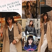 Недорогие Парик из искусственных волос без шапочки-основы-Парики из светлых волос боб с челкой, длиной до плеч, прямые, естественно выглядящие, синтетические, термостойкие, средние, для женщин, на каждый день, для вечеринок, 16 дюймов, платиновый блонд