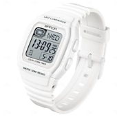 cheap Digital Watches-SANDA Gift for Women Men Digital Watch Large Dial Outdoor Sports Casual Luminous Calendar Date Waterproof Silicone Watch