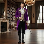 preiswerte Oberbekleidung-Punk  Gothic Mittelalterlicher Steampunk-Mantel Frack Vampir Adliger Festkleidung Männer Ebenezer Scrooge Elf Königliche Steampunk Halloween Karneval Vorstellung LARP Ren Faire Erwachsenenmantel