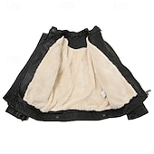 economico Giubbotti di Pelle per Ragazzi-Bambini Ragazzi Giacca in pelle nera Giacca in pile Giacca di pelle Capispalla Semplice Manica Lunga Con zip Impermeabile Tenere al caldo Antivento Cappotto Quotidiano Moda Casual Nero Autunno Inverno