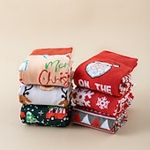 abordables Estilos de Navidad para hombres-Hombre 6 pares Paquetes múltiples Calcetín Calcetines para correr Calcetines informales Calcetines de Navidad Multi Color Color Papá Noel Cada Árbol de Navidad Navidad Vacaciones Deporte Básico Medio