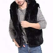 baratos Gilets-Homens Colete de camurça sintética Colete Gilet Ao ar livre Diário Moda Casual Outono Inverno Bolsos Jeans Manter Quente Confortável Tecido Zíper Com Capuz Normal Preto Amarelo Colete