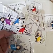 economico Pasqua-20 biglietti d'auguri tascabili con Gesù per Pasqua, inserti per biglietti d'auguri - mini figure di Gesù, scuola, religiosi, bomboniere per feste di Natale, regalo artigianale, biglietti d'auguri