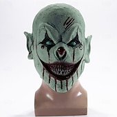 abordables Máscaras-Payaso asesino Payaso malvado Máscara Accesorios de Halloween Horror Disfraz de miedo Víspera de Todos los Santos Adulto Hombre Mujer Víspera de Todos los Santos Carnaval Disfraces fáciles de