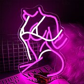 tanie Dekoracyjne światła-Bar piękno LED neon dekoracja ścienna seksowna dziewczyna nastrojowe światło zasilanie USB ściemnialna ozdoba na biurko dekoracja świetlna rekwizyty