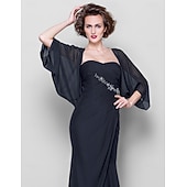 voordelige bruiloft gast wraps-Sjaals Dames Wrap Bolero Shrug Jassen  Jas Elegant Zonbescherming 3/4 Lengte Mouw Chiffon Bruiloft Gast Wikkels Met Effen Kleur Voor Bruiloft Lente om indruk te maken