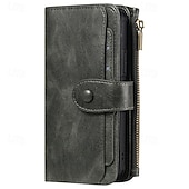 Недорогие Чехлы для iPhone-телефон Кейс для Назначение iPhone 17 Pro Max 17 Air Кошелек для карт Откидная крышка Магнитный Откидная подножка Разъем для карты Ретро ТПУ Кожа PU