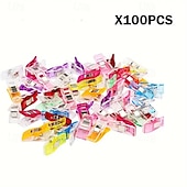 billige kunst, håndverk og søm-100 stk. fargerikt sybånd med slitesterke fjærer i rustfritt stål – egnet for quiltet kantbinding og håndarbeid