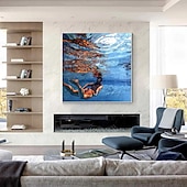 preiswerte Gemälde mit Menschen-Ölgemälde „Taucherin“: abstrakte schwimmende Frau, handgefertigte Leinwand