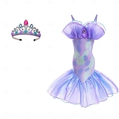 baratos Fantasia de Menina-Semana do Livro 2026 A Pequena Sereia Cauda de Sereia Vestido de Princesa Aqua Vestido de Halloween Fantasia de Cosplay Fantasia para Festa Temática Cosplay Filme Cosplay para Meninas Fantasia Infantil Carnaval Baile de Máscaras