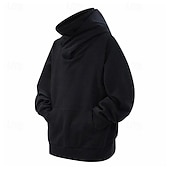 abordables sudaderas basicas hombre-Hombre Sudadera Negro Blanco Gris Oscuro Con Capucha Plano Bolsillo Deporte Diario Festivos Poliéster Ropa de calle Básico Casual Primavera Otoño Ropa Sudaderas con capucha Sudaderas