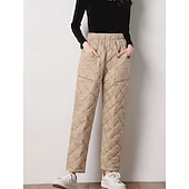 economico Pantaloni a gamba dritta-Per donna Chinos Moda Streetwear Essenziale Lunghezza intera Vita Alta Semplice Tasca Fascia Elastica Comodo Morbido Confortevole Micro-elastico All&#039;aperto Streetwear blu navy Nero Verde Cachi