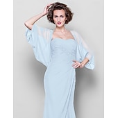 voordelige bruiloft gast wraps-Sjaals Dames Wrap Bolero Shrug Jassen  Jas Elegant Zonbescherming 3/4 Lengte Mouw Chiffon Bruiloft Gast Wikkels Met Effen Kleur Voor Bruiloft Lente om indruk te maken