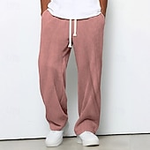 رخيصةأون ساق مستقيم-رجالي بنطال واسع الساق بنطلونات بنطلون مضلع السراويل الفضفاضة السراويل رباط مرونة الخصر سهل مخطط رطوبة فتل متنفس مكتمل الطول رياضة في الهواء الطلق فضفاض مناسب للبس اليومي العطلة موضة أسود وردي بلاشيهغ