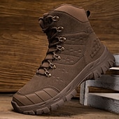 abordables Bottes de randonnée-Bottes de randonnée d&#039;extérieur beiges pour hommes avec semelle en caoutchouc antidérapante et construction respirante, bottes tactiques légères pour la randonnée, le camping et le port quotidien