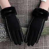 abordables Luvas-Women's 1 Pair Fingertips / Winter Gloves Streetwear / Outdoor Gloves - Solid Colored Full Finger