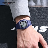 cheap Digital Watches-SANDA Gift for Women Men Digital Watch Large Dial Outdoor Sports Casual Luminous Calendar Date Waterproof Silicone Watch