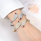 abordables Brazaletes-Zirconio No coincidente Forma de Hoja Personalizado De moda Cromo Pulsera pulsera Plata / Dorado / Dorado 2 Para Boda Fiesta Pedida Fiesta de baile