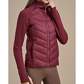 cheap Puffer Jackets-Women's Hiking Jacket Puffer Jacket Thermal Jacket Outdoor Thermal Warm Hiking Outfits Hiking Clothes Winter Autumn / Fall Top Camping / Hiking / Caving Winter Sports Running Solid Color Black White