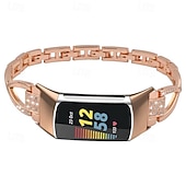 cheap Fitbit Watch Bands-Smart Watch Band Compatible with Fitbit Charge 6 / Fitbit Charge 5 Rhinestone Smartwatch Strap Glitter Crystal Bling Diamond Jewelry Bracelet Replacement Wristband For Fitbit Charge 6 / Fitbit Charge