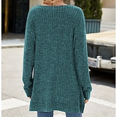 halpa Naisten Yksinkertaiset Paidat-Naisten Pusero Yhtenäinen väri Tyylikäs Vapaa-aika Pitkähihainen Tiukka pyöreä kaula-aukko Tavalliset topit Päivittäin Rypytetty Ruohonvihreä Musta Punastuvan vaaleanpunainen Viini Sininen Kevät