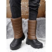 abordables Botas de invierno y nieve-Botas de nieve impermeables marrones para hombre: aislantes y duraderas, perfectas para deportes de invierno, raquetas de nieve y aventuras al aire libre.