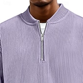 halpa Peruspuserot-Miesten College Vakosametti Pullover-huppari Aja sivuun Quarter vetoketjullinen collegepaita Aprikoosi Valkoinen Rubiini Laivaston sininen Tumman vihreä Pystykaulus Tavallinen Textured Urheilu ja