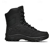 お買い得  ハイキングブーツ-通気性のあるメッシュパネルと頑丈なソールを備えたメンズライトブラウンのタクティカルコンバットブーツ。ハイキング、ハンティング、サバイバルトレーニングに最適な耐久性のあるミリタリースタイルのフットウェア。