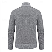 Męskie Sweter Rozpinany Przycięty sweter Sweter z zamkiem Sweter z dzianiny Prążkowany Robić na drutach Zwykłe topy Niejednolita całość Kieszeń Równina Kołnierz stawiany Moda Klasyczny Urlop Dzienne tanie męski sweter rozpinany-Męskie Sweter Rozpinany Przycięty sweter Sweter z zamkiem Sweter z dzianiny Prążkowany Robić na drutach Zwykłe topy Niejednolita całość Kieszeń Równina Kołnierz stawiany Moda Klasyczny Urlop Dzienne