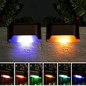 olcso Pathway Lights &amp; Lanterns-napelemes teraszvilágítás kültéri, napelemes oldalsó lámpák, vízálló LED-es lámpa kültéri teraszokhoz, korláthoz, lépcsőkhöz, lépcsőfokokhoz, kerítéshez, udvarhoz és teraszhoz, karácsonyi dekorációs