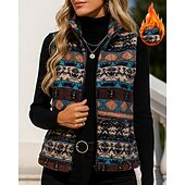economico Felpa &amp; Sweatshirt-Per donna Grafico Cappotto invernale Gilet invernale Gilet in pile polare Autunno / Inverno Senza Maniche Athleisure Antivento Caldo Escursionismo Corsa Viaggio Vacanze Nero Grigio abbigliamento