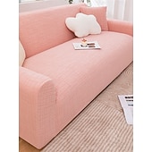 cheap Sofa Cover-1 Piece Jacquard Wear-Resistant Elastic Sofa Cover – Solid Color Premium All-Season Universal Thickened Anti-Slip Slipcover, Suitable for L-Shaped and 1/2/3/4-Seater Sofas