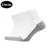 Недорогие мужские носки-Муж. 5 пар Мульти пакеты Носки Носки для бега Повседневные носки Черный Белый Цвет Контрастных цветов Отпуск Для занятий спортом Повседневные Классический Средней плотности Весна Осень