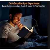 olcso Olvasólámpák-3 színű LED-es csiptetős könyvlámpa, USB-s újratölthető olvasólámpa, hordozható olvasólámpa, hálószobai éjszakai fény