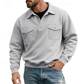 abordables Sudaderas Básicas_-Hombre Sudadera Gris Claro Diseño Plano Bolsillo Diario Deporte Festivos Poliéster Ropa de calle Básico Casual Primavera &amp; Otoño Ropa Sudaderas con capucha Sudaderas Manga Larga