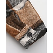 olcso flanel ingek-Férfi Ing Flannel ing Gombos póló Overshirt Sárga Arcpír rózsaszín Narancssárga Világos szürke Sötétszürke Hosszú ujj Kockás Térfogatcsökkenés Hétköznapi Napi Ruházat Meleg Divat