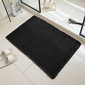 abordables Alfombra de baño absorbente-Alfombra de baño tipo gofre, alfombras de baño bohemias antideslizantes y lavables, ultrasuaves, súper absorbentes y de secado rápido, decoración rústica para el baño