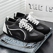 baratos Tênis Casuais-Tênis casual masculino amarelo e preto com design de malha respirável, calçado leve e antiderrapante para caminhadas ao ar livre, viagens e estilo cotidiano
